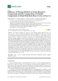 Influence of Drying Method on Some Bioactive Compounds and The