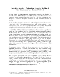 Paul and the Spread of the Church New Testament Survey – Lesson 17 (Part 2)