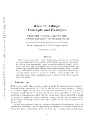 Random Tilings: Concepts and Examples