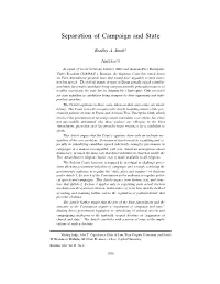 Separation of Campaign and State
