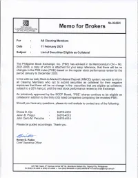 02-0221 List of Securities Eligible As Collateral