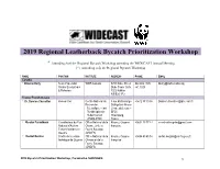 2019 Regional Leatherback Bycatch Prioritization Workshop