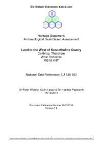 DBA (Desk Based Assessment)