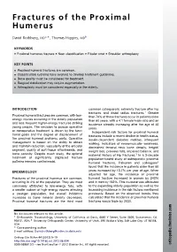 Fractures of the Proximal Humerus