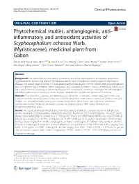 Inflammatory and Antioxidant Activities of Scyphocephalium Ochocoa Warb
