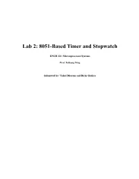 Lab 2: 8051-Based Timer and Stopwatch