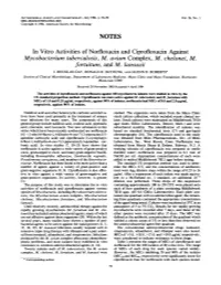 NOTES in Vitro Activities of Norfloxacin and Ciprofloxacin Against