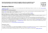 Specialty Specific Guidance