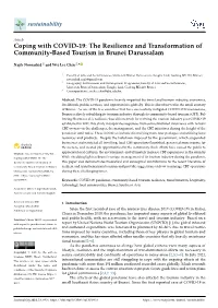 The Resilience and Transformation of Community-Based Tourism in Brunei Darussalam