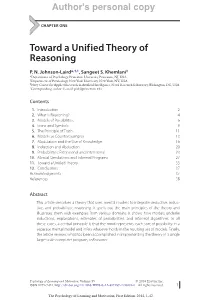 Toward a Unified Theory of Reasoning