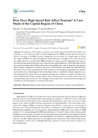 How Does High-Speed Rail Affect Tourism? a Case Study of the Capital Region of China