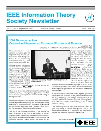 IEEE Information Theory Society Newsletter