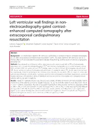 Left Ventricular Wall Findings in Non-Electrocardiography-Gated CE-CT After ECPR Might Be Useful for Diagnosis and Prognostic Prediction