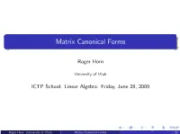 Matrix Canonical Forms