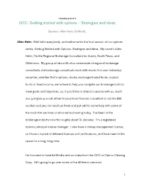 OCC: Getting Started with Options -- Strategies and Ideas