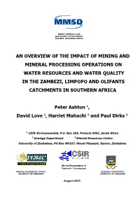 Overview of the Impact of Mining on the Zambezi And