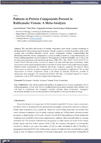 Patterns in Protein Components Present in Rattlesnake Venom: a Meta-Analysis