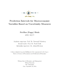 Prediction Intervals for Macroeconomic Variables Based on Uncertainty Measures
