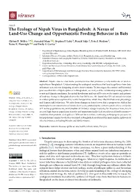 The Ecology of Nipah Virus in Bangladesh: a Nexus of Land-Use Change and Opportunistic Feeding Behavior in Bats