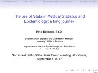 The Use of Stata in Medical Statistics and Epidemiology: a Long Journey
