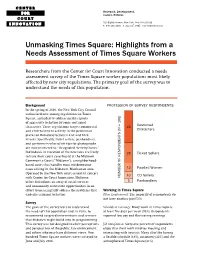 Unmasking Times Square: Highlights from a Needs Assessment of Times Square Workers