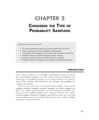 CHAPTER 5 Choosing the Type of Probability Sampling