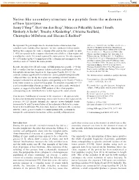 Native-Like Secondary Structure in a Peptide From
