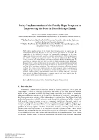 Policy Implementation of the Family Hope Program in Empowering the Poor in Bone Bolango Distric