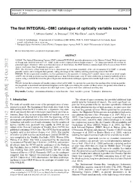 The First INTEGRAL-OMC Catalogue of Optically Variable Sources