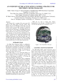 AN OVERVIEW of the ACTIVE OPTICS CONTROL STRATEGY for the THIRTY METER TELESCOPE Mark J