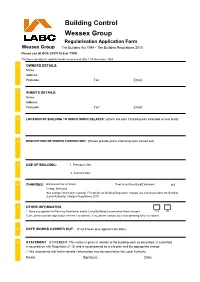 Building Control Regularisation Form 2021