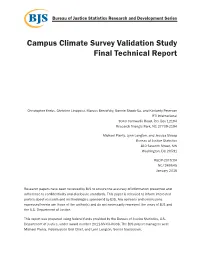 Campus Climate Survey Validation Study Final Technical Report