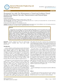 Horizontal Saccadic Eye Movements to Visual