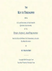 The Key to Theosophy