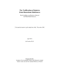 The Notification of Injuries from Hazardous Substances