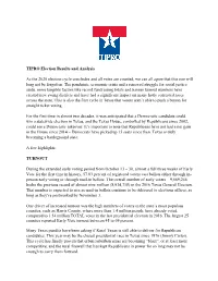 TIPRO Election Results and Analysis As the 2020 Election Cycle