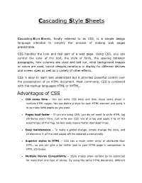 Cascading Style Sheets