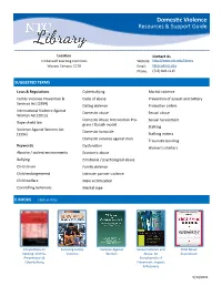 Domestic Violence Resources & Support Guide