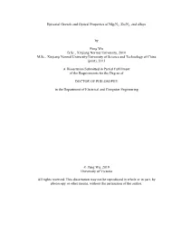 Epitaxial Growth and Optical Properties of Mg3n2, Zn3n2, and Alloys by Peng Wu B.Sc., Xinjiang Normal University, 2010 M.Sc., Xi