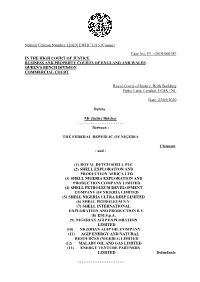 FRN -V- Royal Dutch Shell PLC and Others Judgment