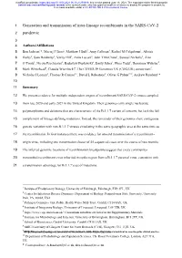 Generation and Transmission of Inter-Lineage Recombinants in the SARS-Cov-2