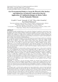 Geo Environmental Study to Assess the Hazard of the Surface and Subsurface in Selected Construction Sites by Application of Comb