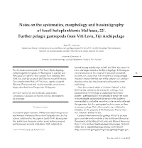 Notes on the Systematics, Morphology and Biostratigraphy of Fossil Holoplanktonic Mollusca, 22 1
