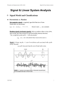 Signal & Linear System Analysis