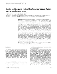 Spatial and Temporal Variability of Necrophagous Diptera from Urban to Rural Areas
