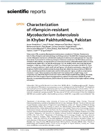 Characterization of Rifampicin-Resistant Mycobacterium