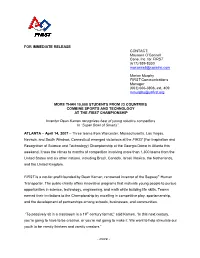 Read the Press Release from FIRST About Atlanta 2007 [PDF]