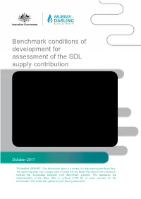 Benchmark Conditions of Development for Assessment of the SDL Supply Contribution