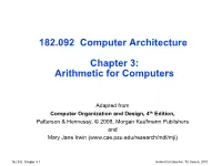 Chapter 3: Arithmetic for Computers