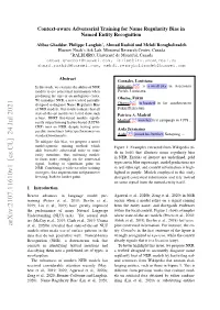 Context-Aware Adversarial Training for Name Regularity Bias in Named Entity Recognition